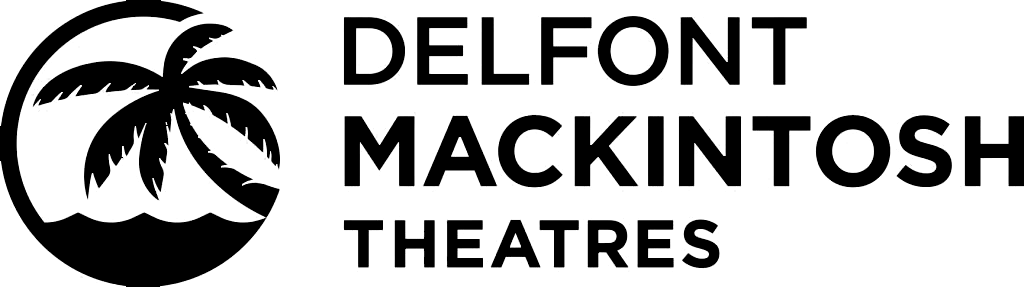 Delfont Mackintosh logo featuring stylised text in a bold, modern font on a white background.