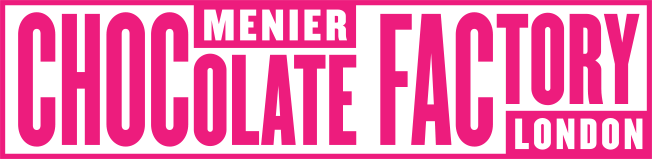 Menier Chocolate Factory logo featuring stylised text and a cocoa pod illustration.